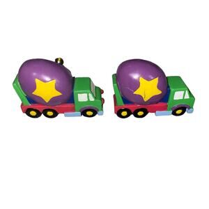 Vintage Colorful Cement Mixer Truck Drawer Pulls Kids Hardware Knobs Set of 2